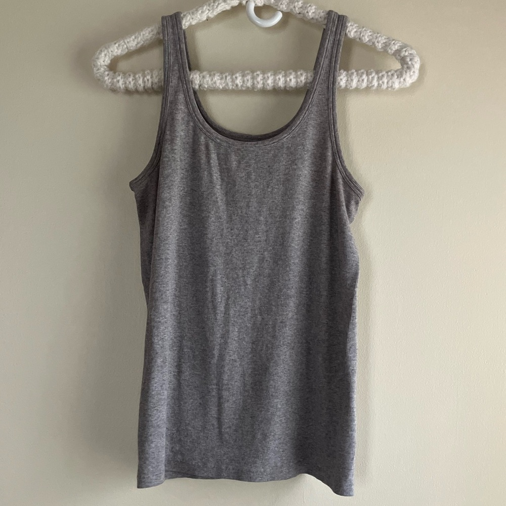 Everlane Luxe Rib Tank in Heathered Gray size Large